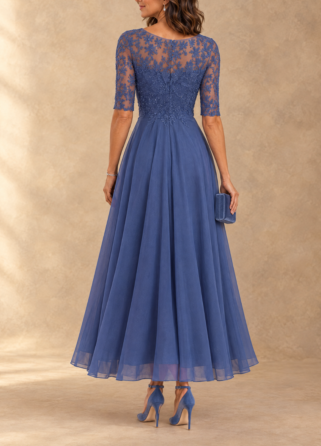 Abella | Vestido de encaje y gasa
