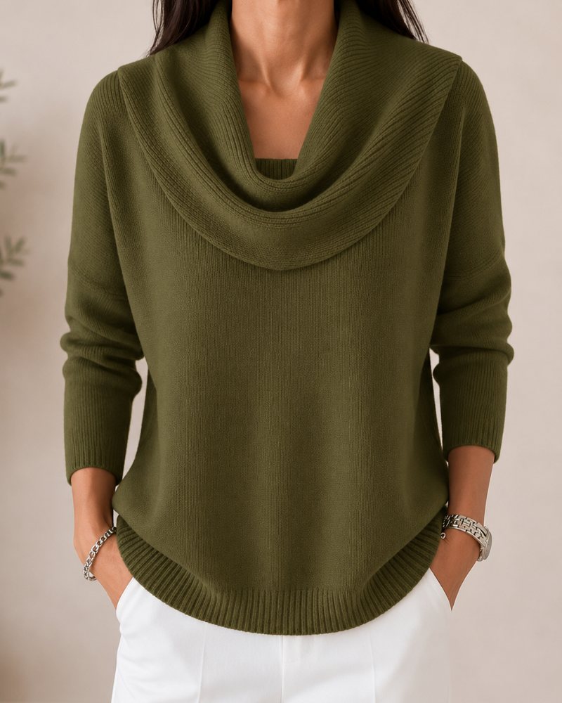 Caralina™ | Jersey de punto elegante con cuello vuelto