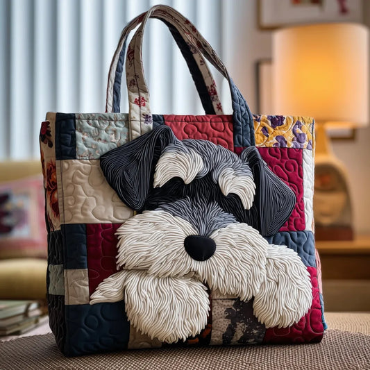 Annika – Bolso tote acolchado con motivo de schnauzer
