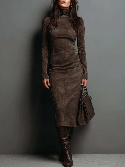 Lorène | Vestido midi largo marrón