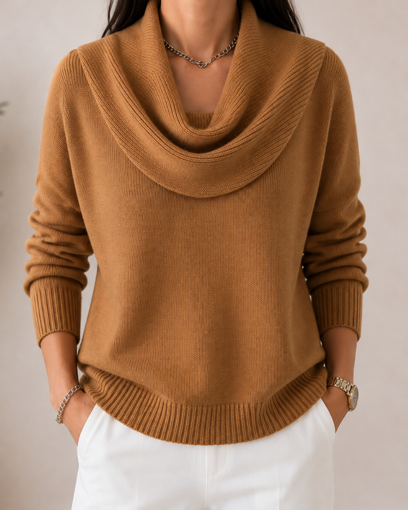 Caralina™ | Jersey de punto elegante con cuello vuelto