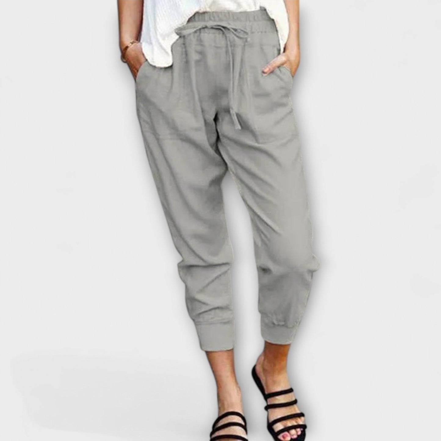 Blaire – Pantalones ligeros de lino con mezcla de algodón