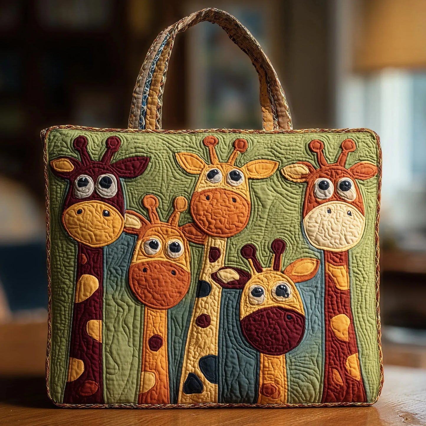 Barbro – Bolso acolchado hecho a mano con motivo de jirafa