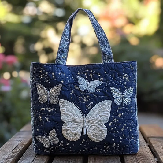 Kristina – Bolso tote acolchado con apliques de mariposas
