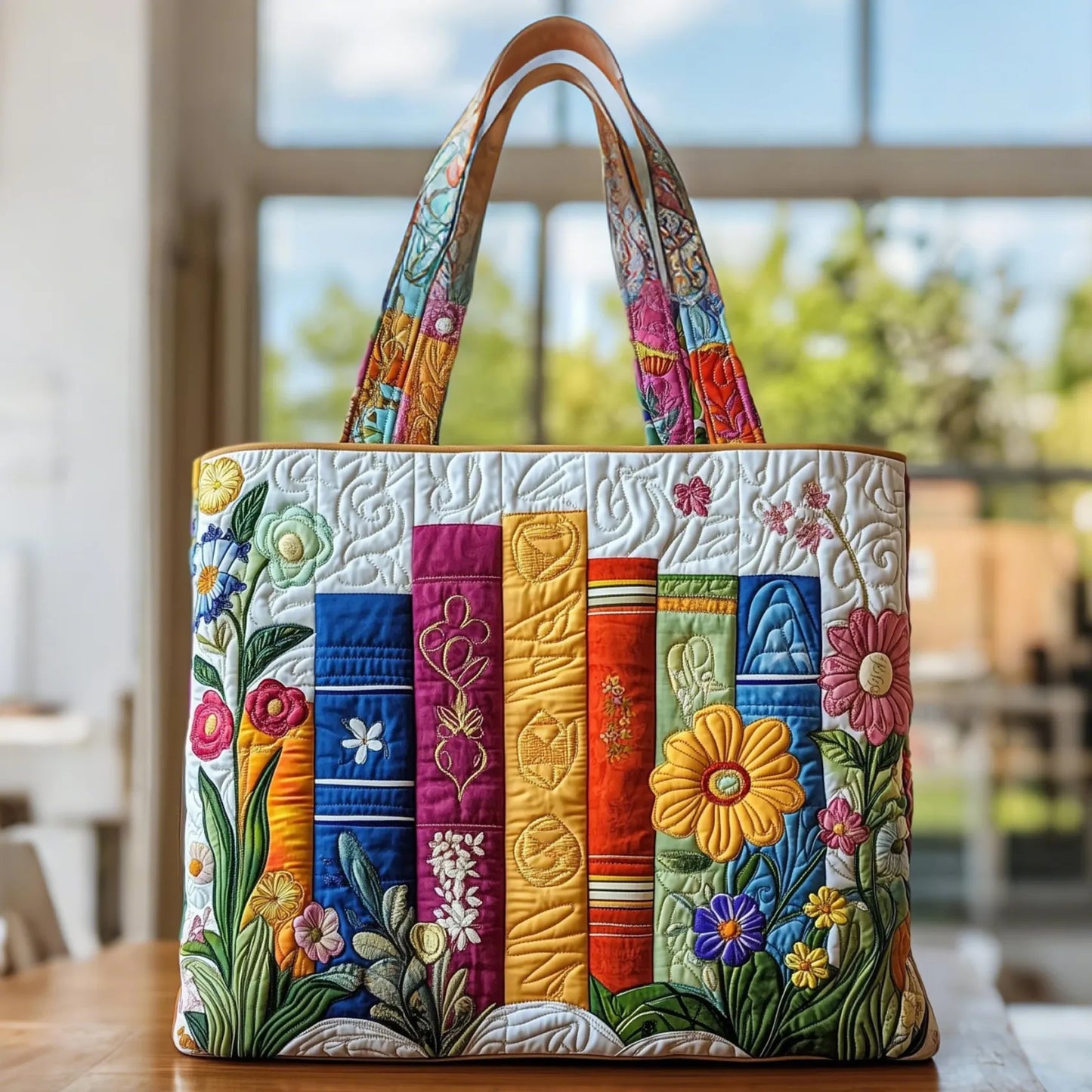 Edit – Bolso tote acolchado hecho a mano con bordado
