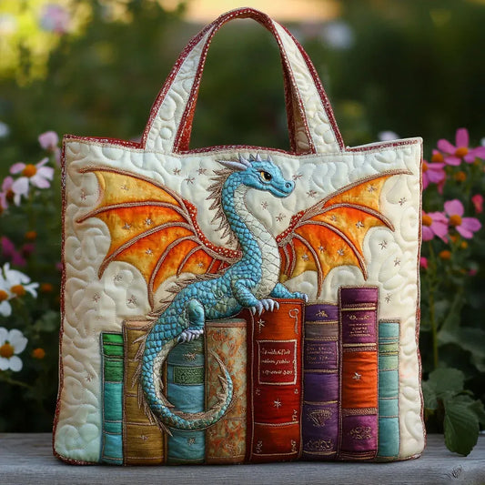 Elisabet – Bolso de tela acolchado con motivo de dragón