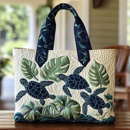 Anneli – Bolso tote acolchado con motivo tropical