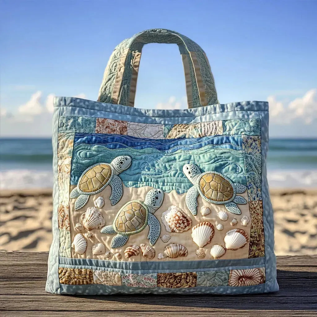 Solveig – Bolso tote acolchado hecho a mano con motivo marino