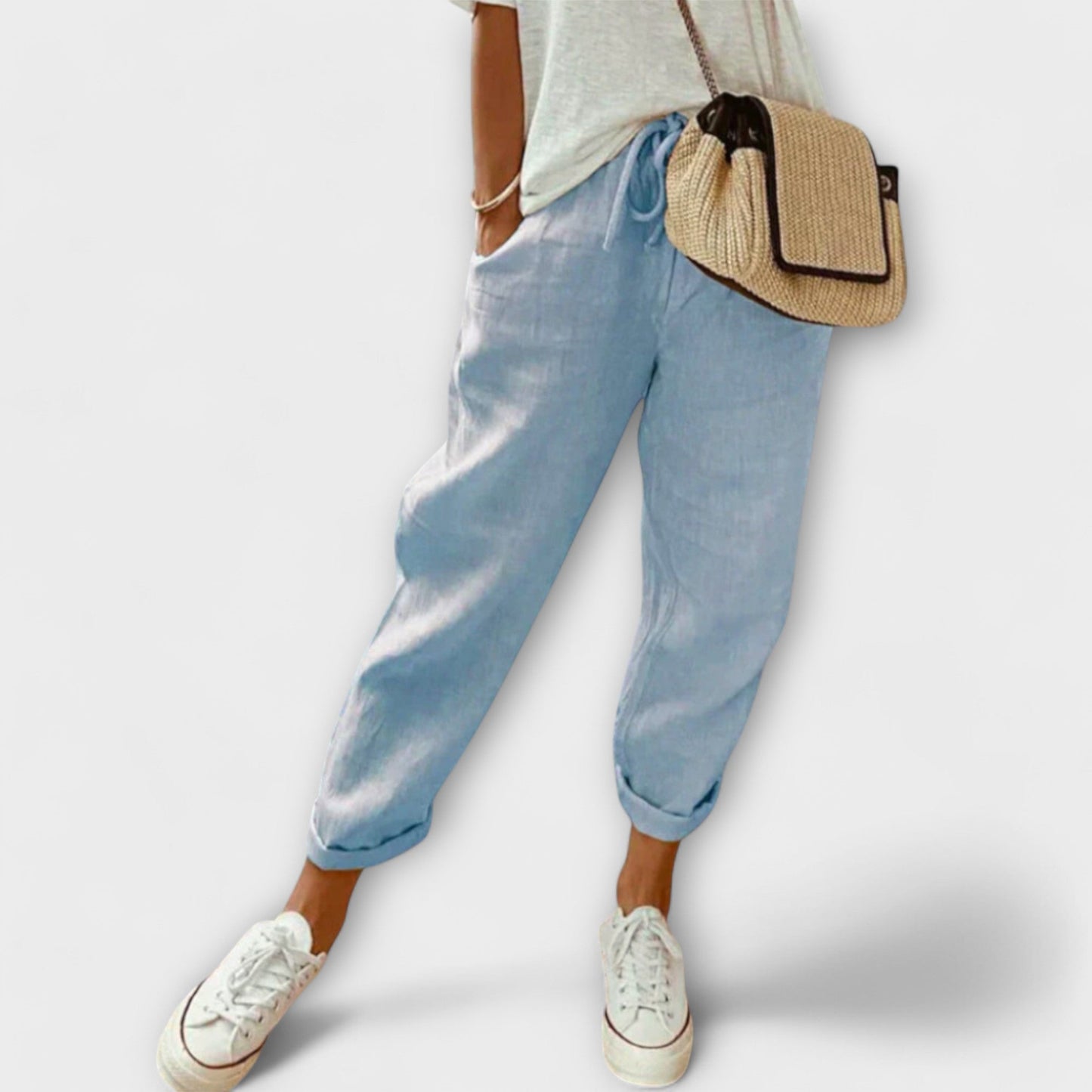 Bibi - Pantalones de lino a la moda y cómodos