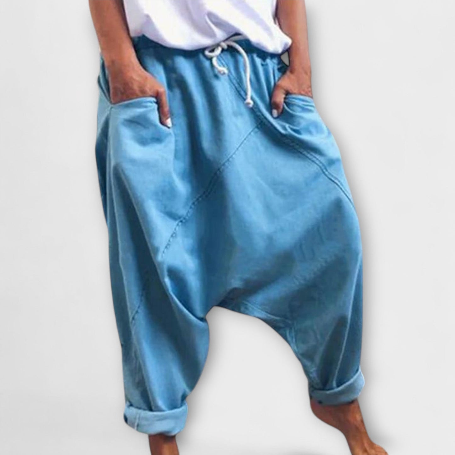 Hara - Pantalones harem sueltos con cordón