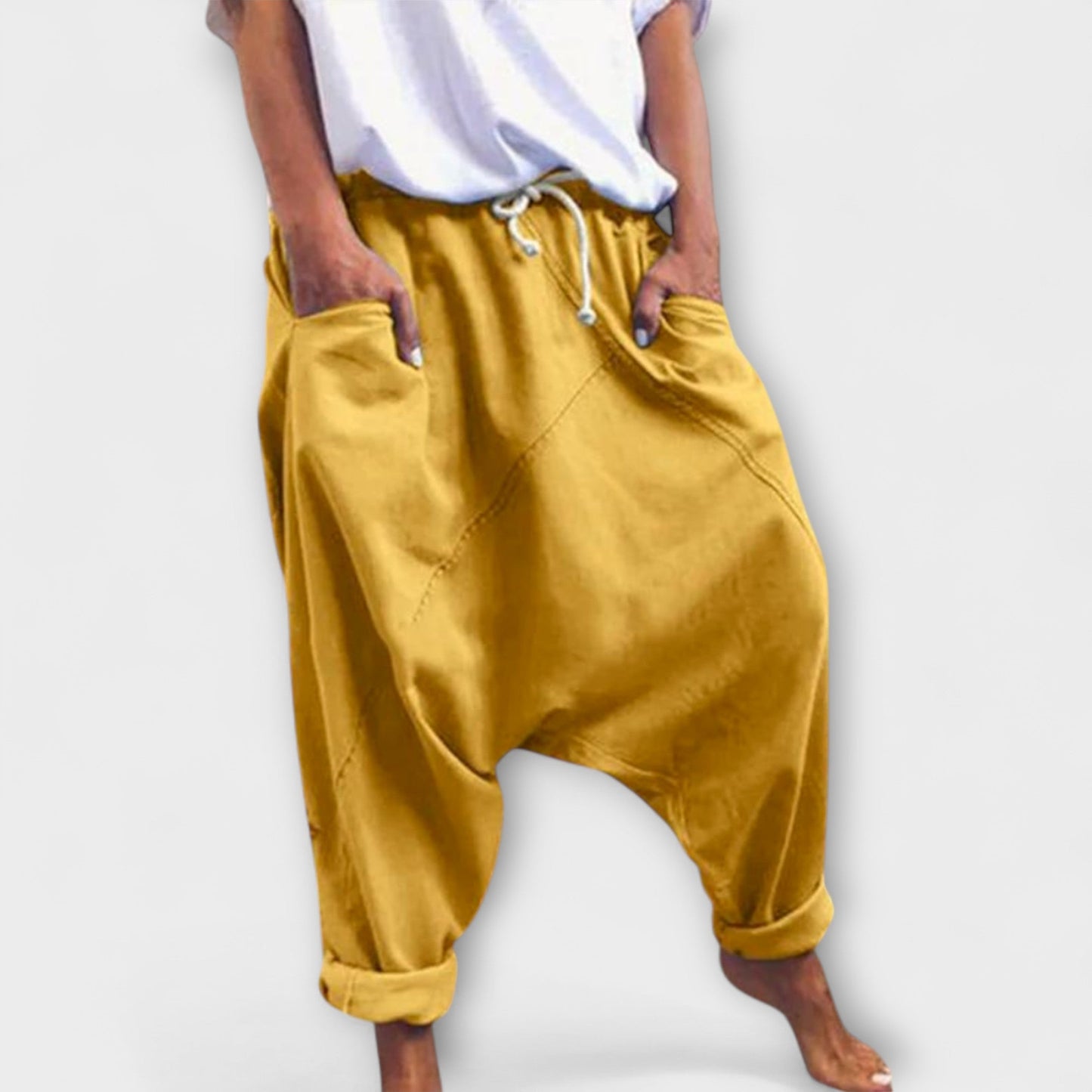 Hara - Pantalones harem sueltos con cordón