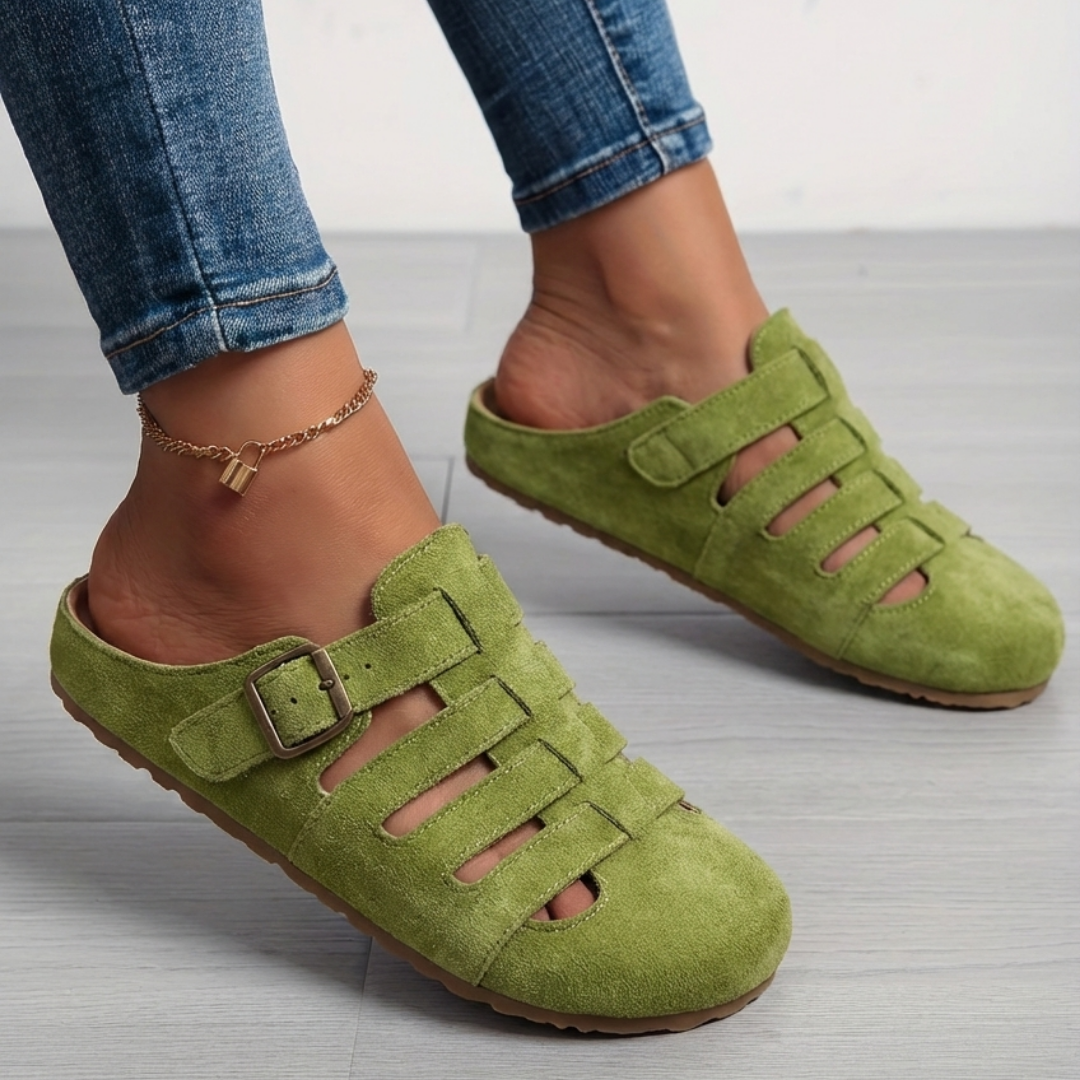 Clara | Cómodas sandalias de tacón con puntera abierta