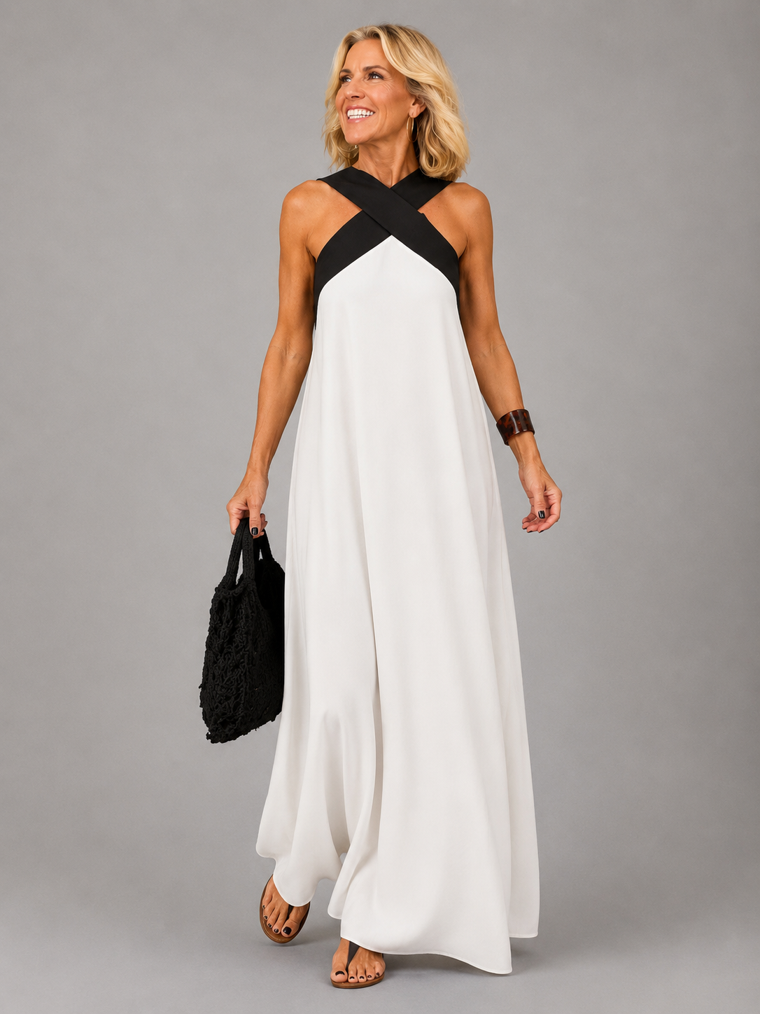 Velora™ | Vestido maxi elegante de escote cruzado