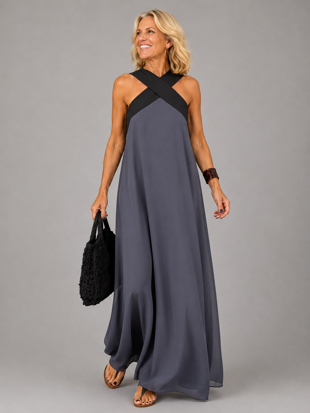 Velora™ | Vestido maxi elegante de escote cruzado