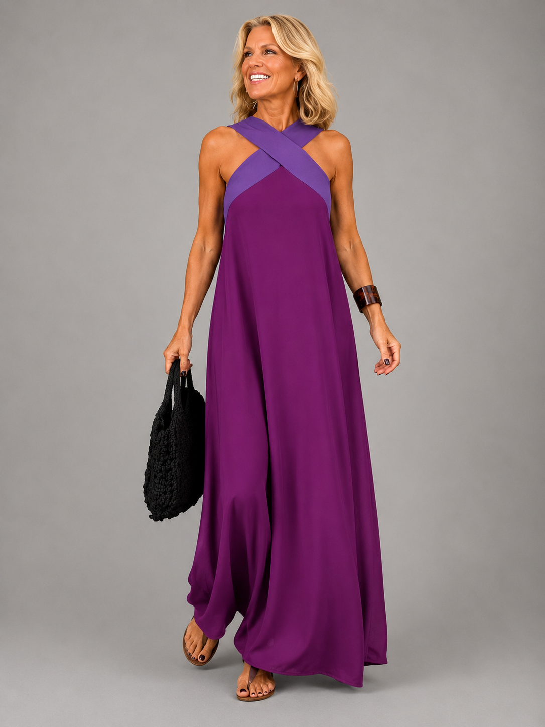 Velora™ | Vestido maxi elegante de escote cruzado