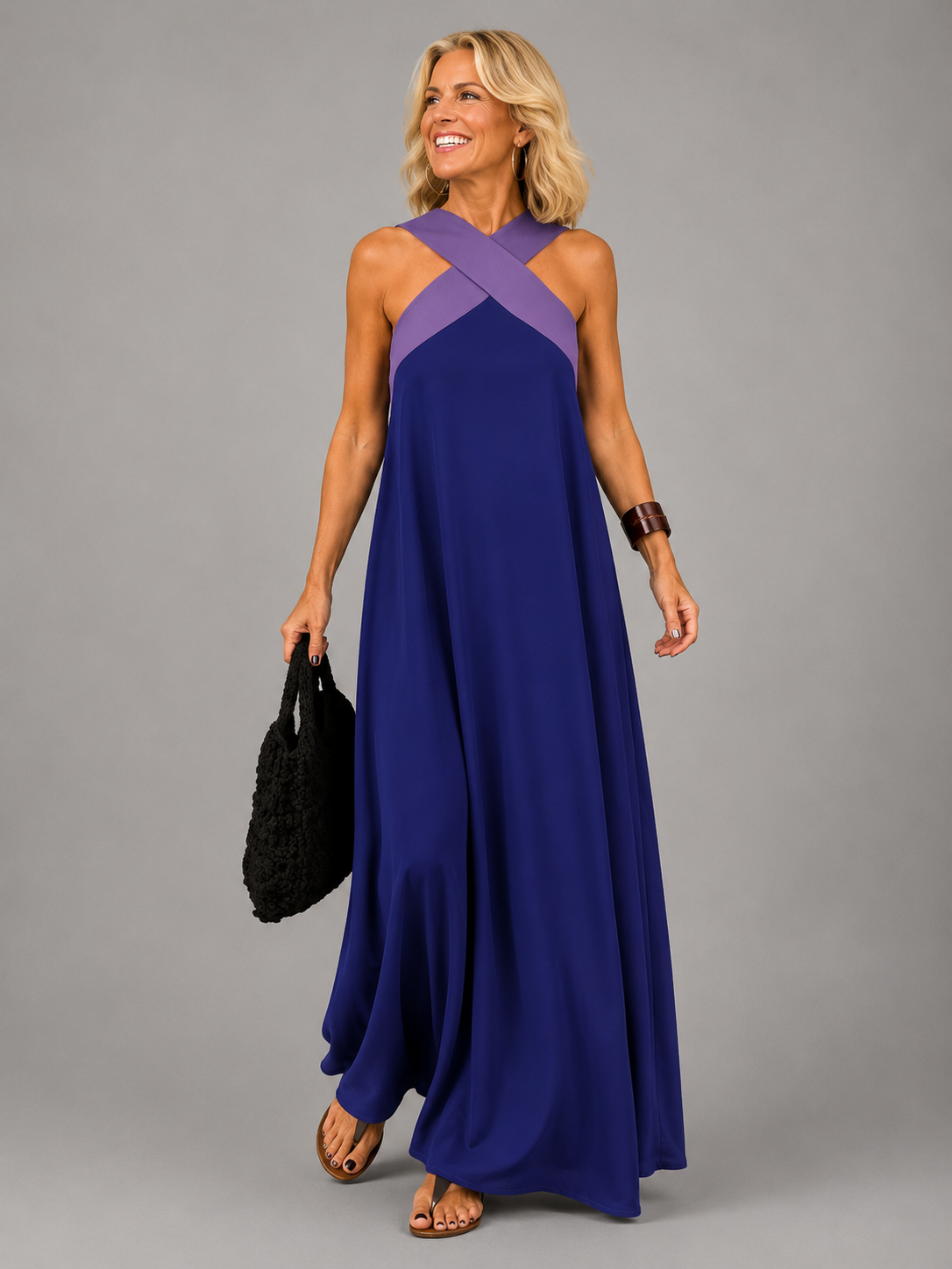 Velora™ | Vestido maxi elegante de escote cruzado