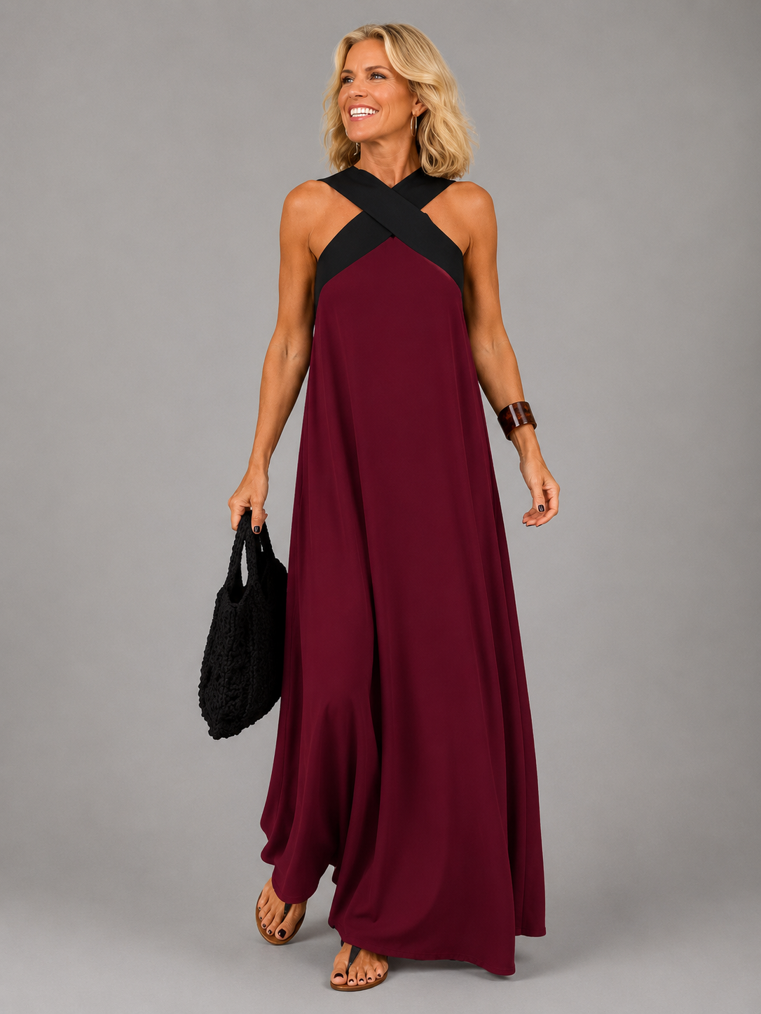 Velora™ | Vestido maxi elegante de escote cruzado