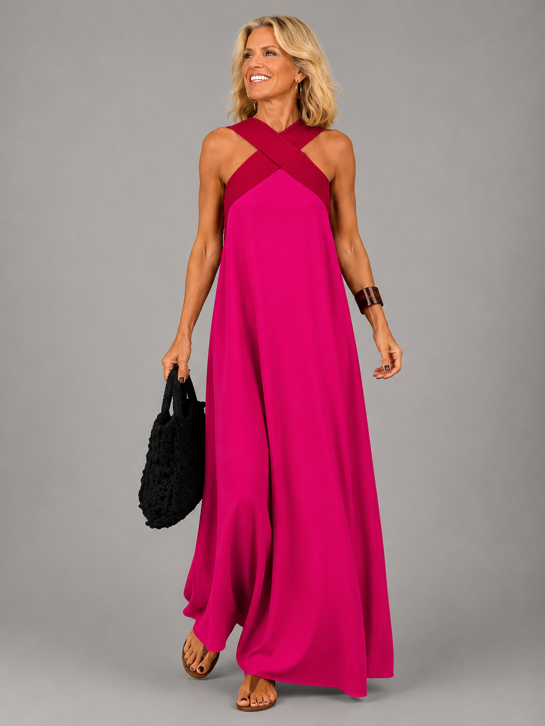 Velora™ | Vestido maxi elegante de escote cruzado