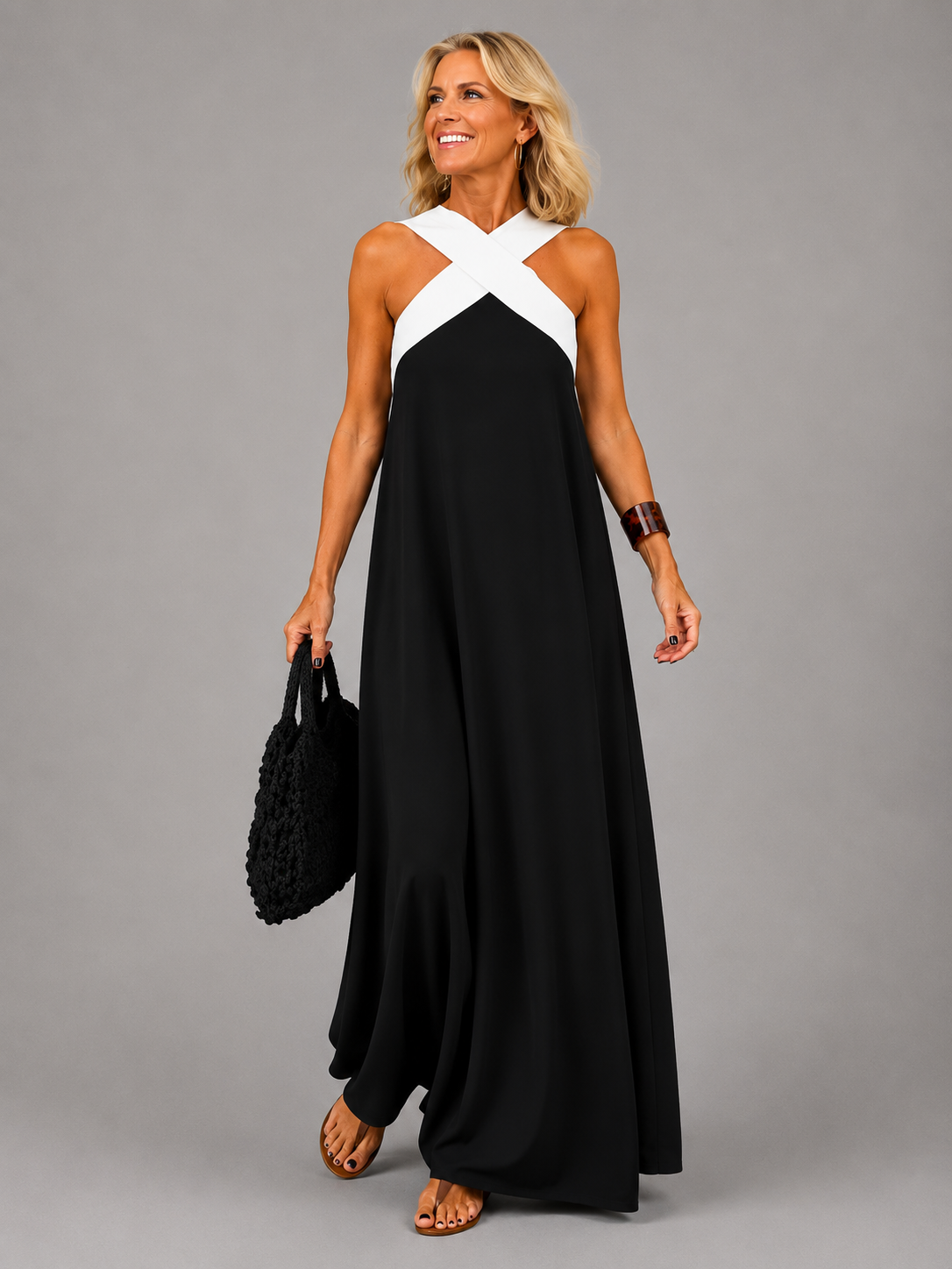Velora™ | Vestido maxi elegante de escote cruzado