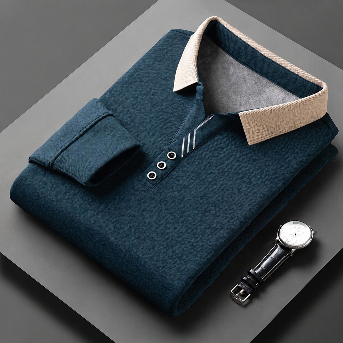 Fulvio | Polo de Manga Larga con Cuello de Contraste