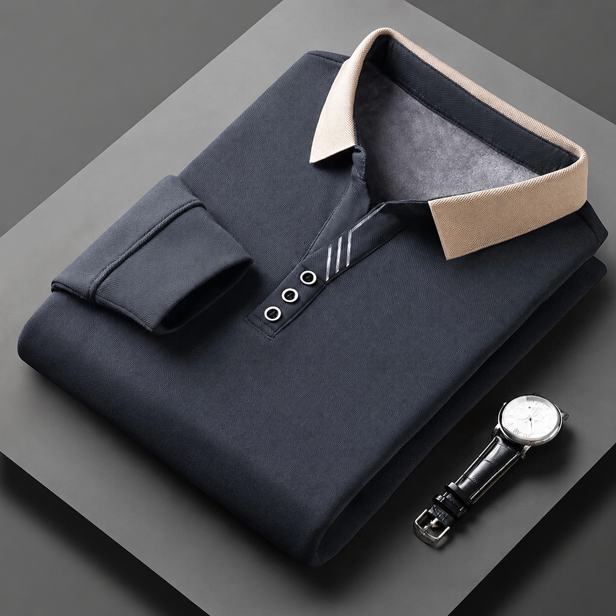 Fulvio | Polo de Manga Larga con Cuello de Contraste