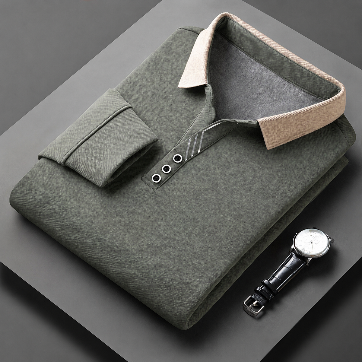 Fulvio | Polo de Manga Larga con Cuello de Contraste