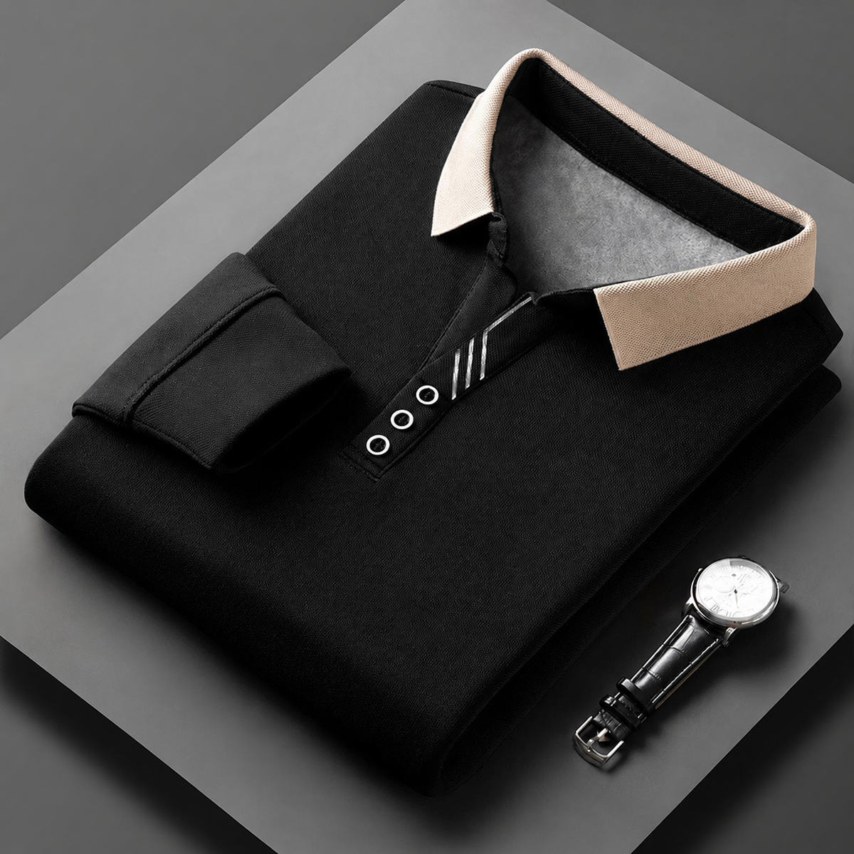 Fulvio | Polo de Manga Larga con Cuello de Contraste