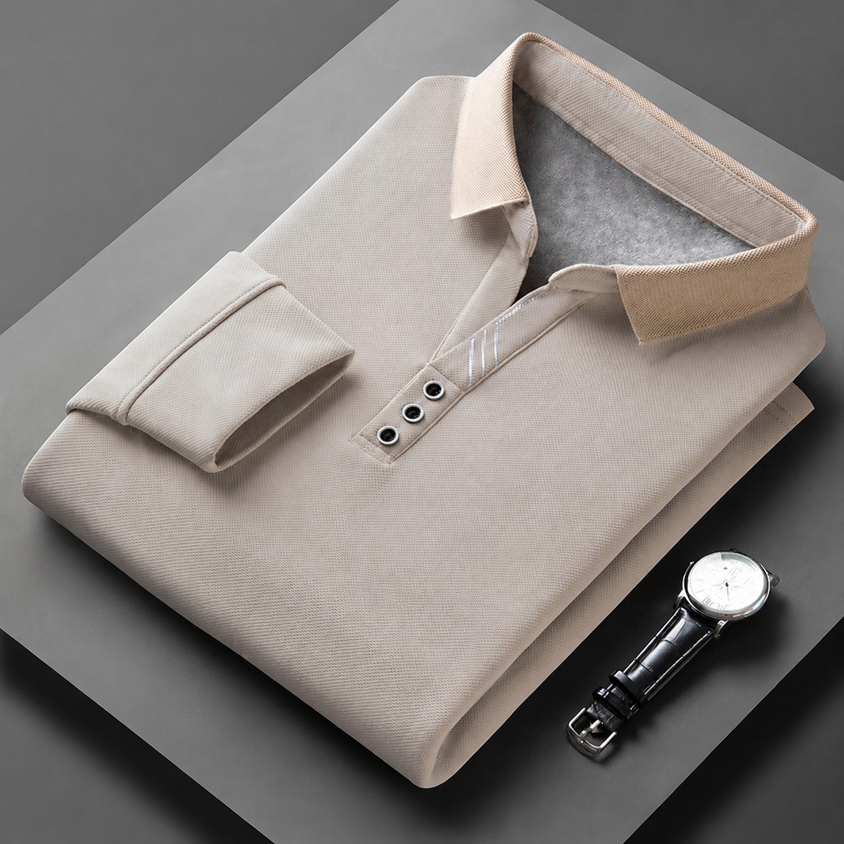 Fulvio | Polo de Manga Larga con Cuello de Contraste