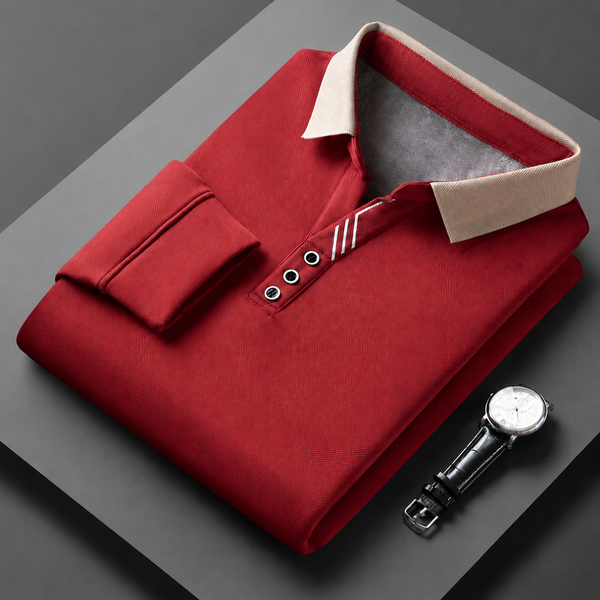 Fulvio | Polo de Manga Larga con Cuello de Contraste