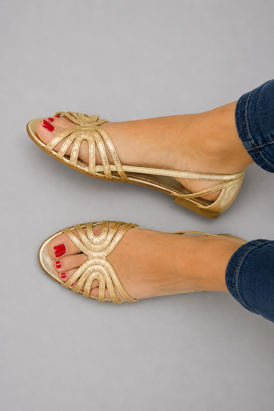 Leonor™ | Sandalias Doradas Luz de Verano