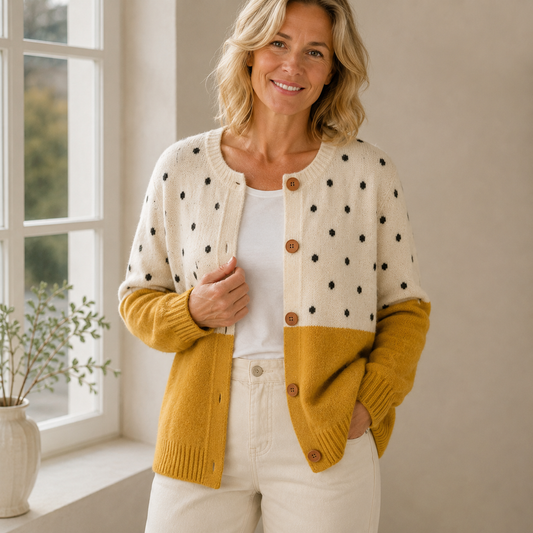 Monique | Cárdigan amarillo con botones