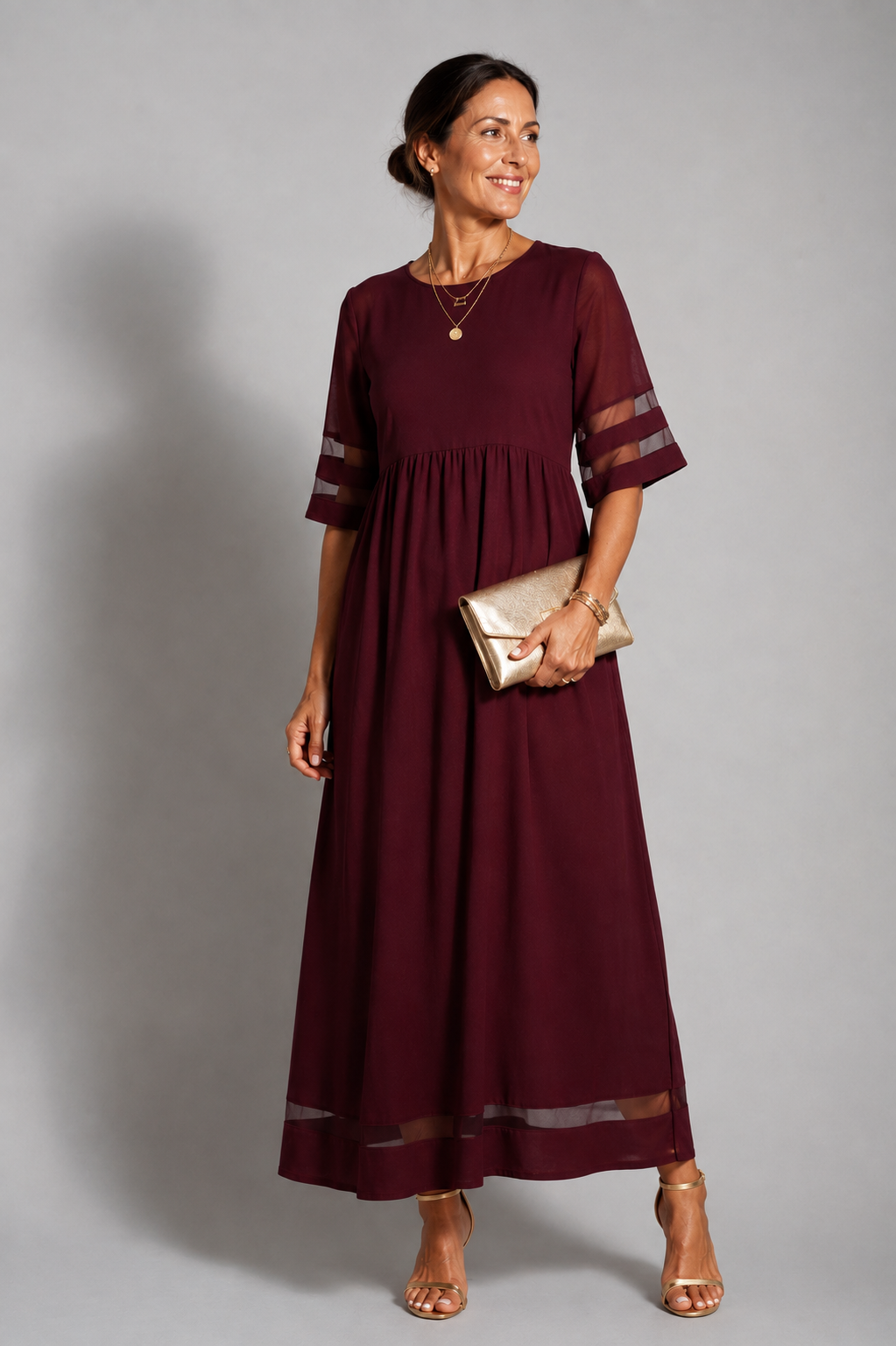 Aubrey™ | Vestido midi favorecedor que disimula el vientre