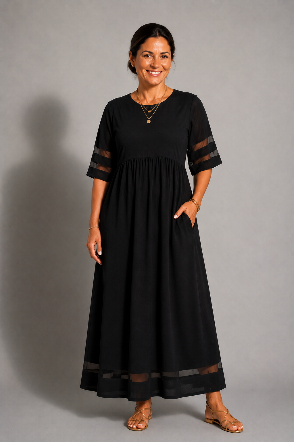 Aubrey™ | Vestido midi favorecedor que disimula el vientre