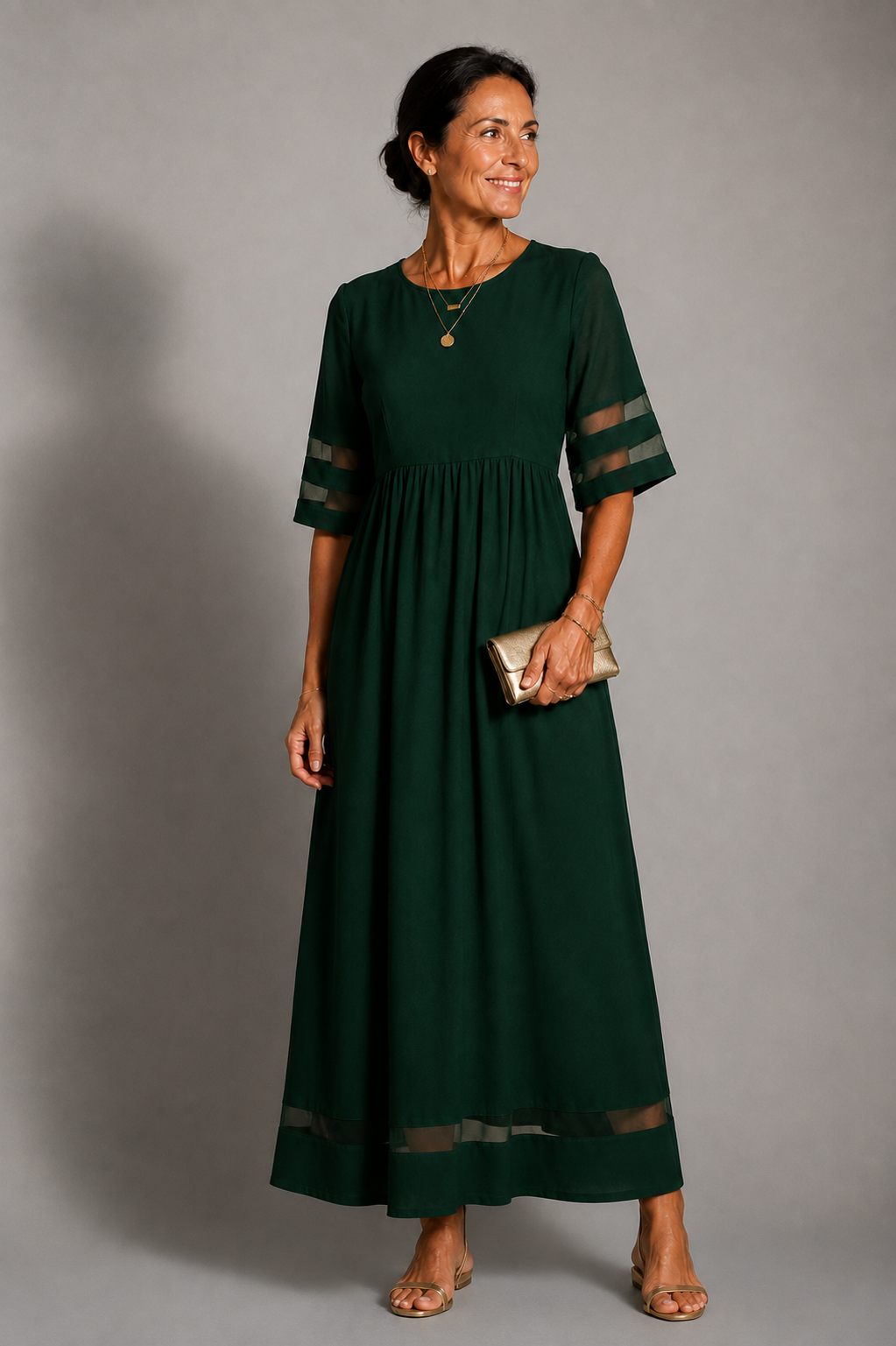 Aubrey™ | Vestido midi favorecedor que disimula el vientre