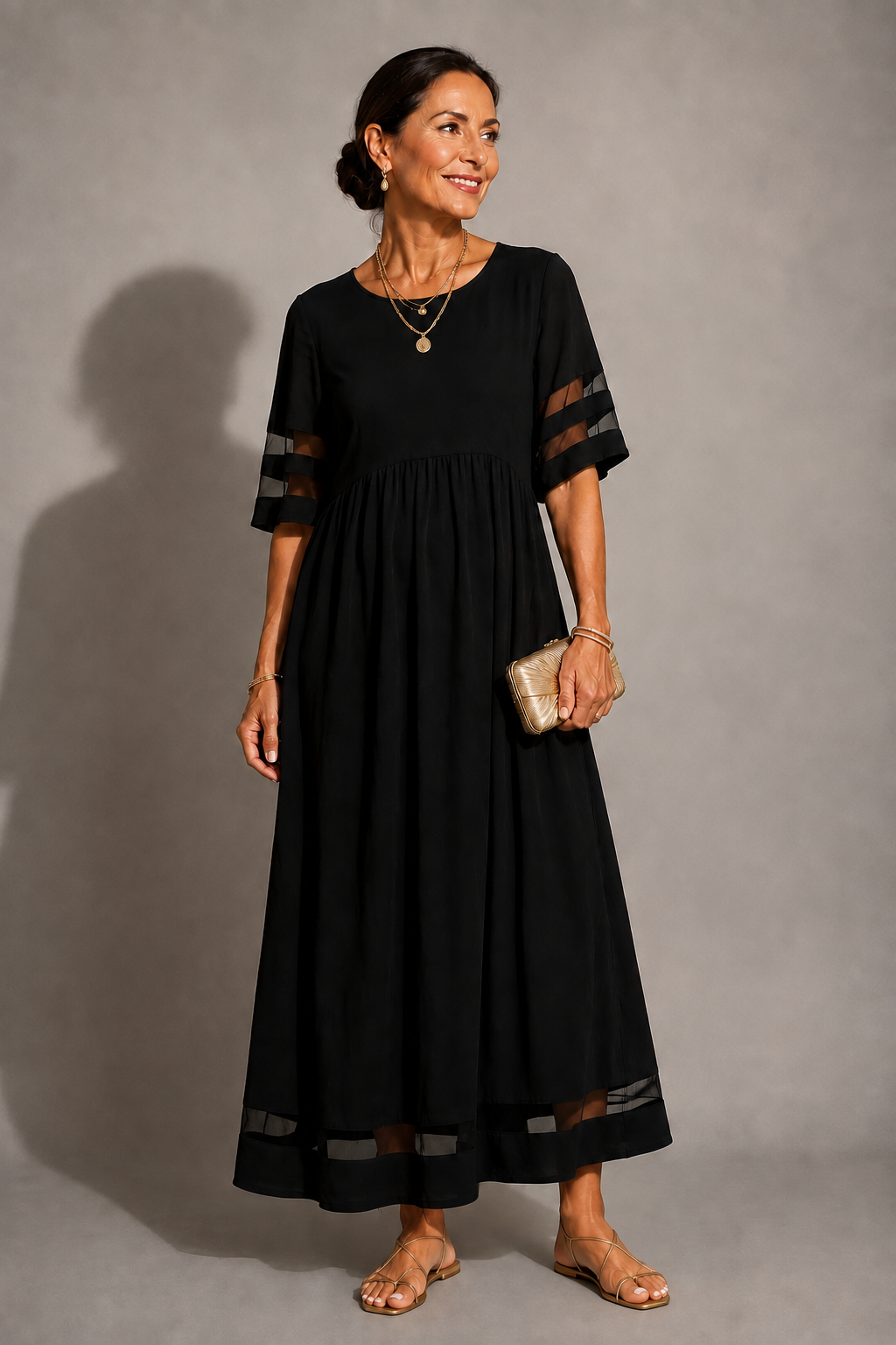 Aubrey™ | Vestido midi favorecedor que disimula el vientre