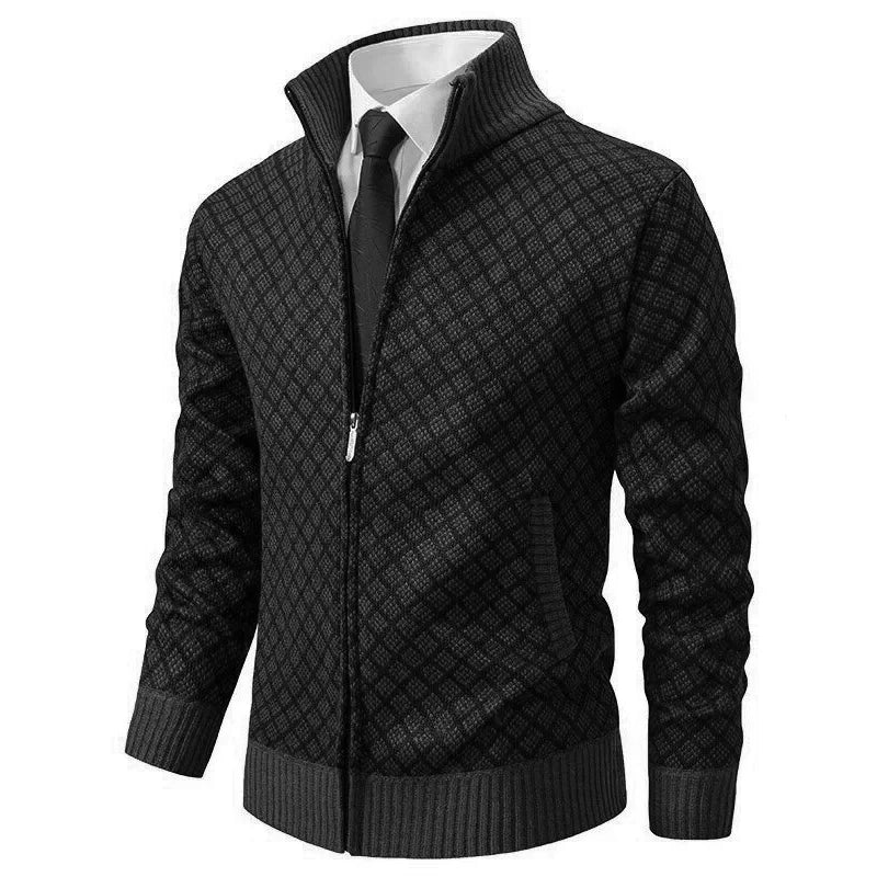 Cárdigan de punto de hombre | Con cremallera y cuello alto