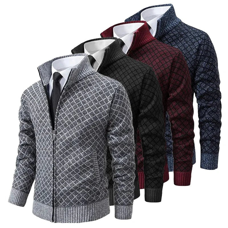 Cárdigan de punto de hombre | Con cremallera y cuello alto