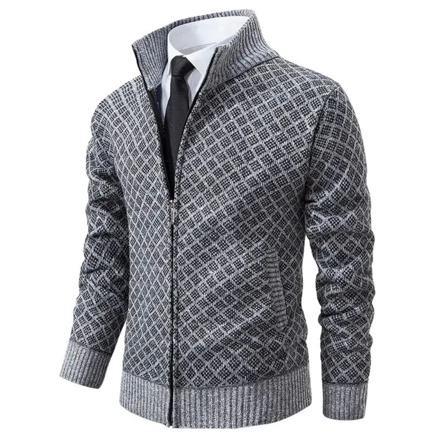 Cárdigan de punto de hombre | Con cremallera y cuello alto
