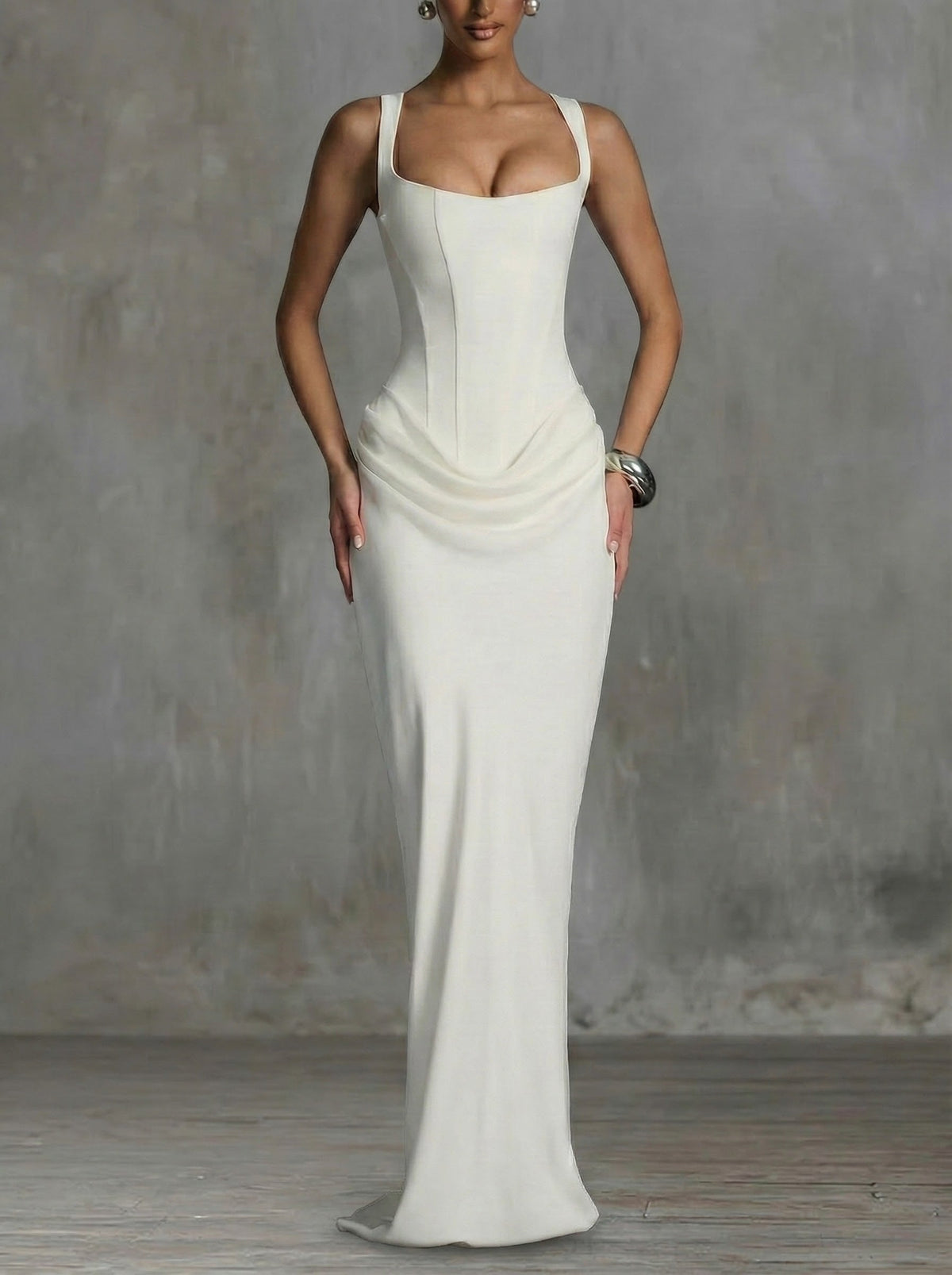 Éléonore | Vestido maxi con escote cuadrado