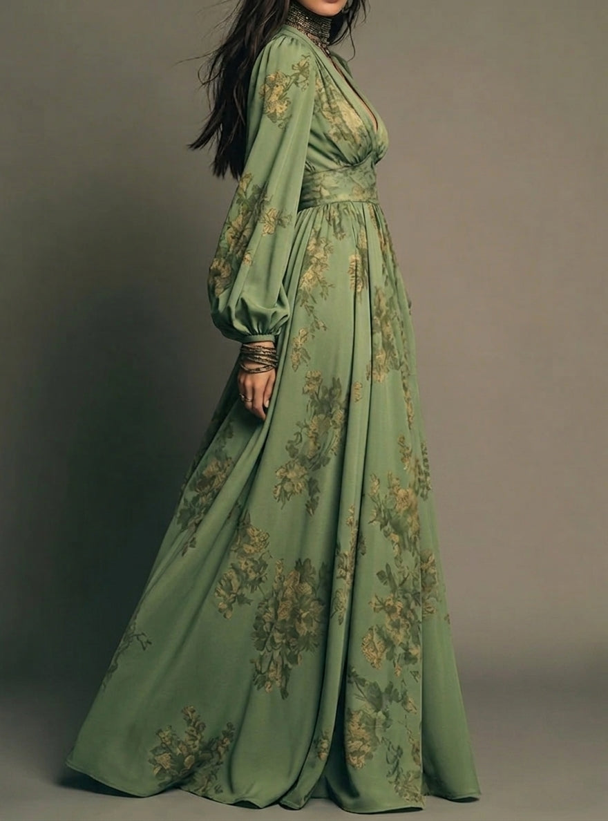 Lillian | Vestido maxi fluido con estampado floral