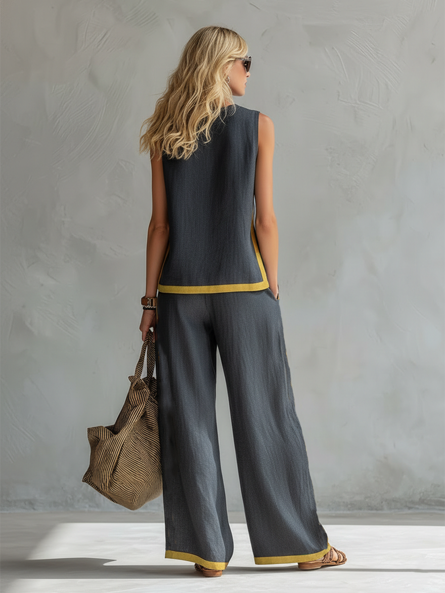 Laura - Elegante conjunto de chaleco y pantalones