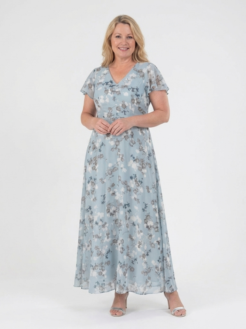 Ismeria | Vestido maxi floral de gasa
