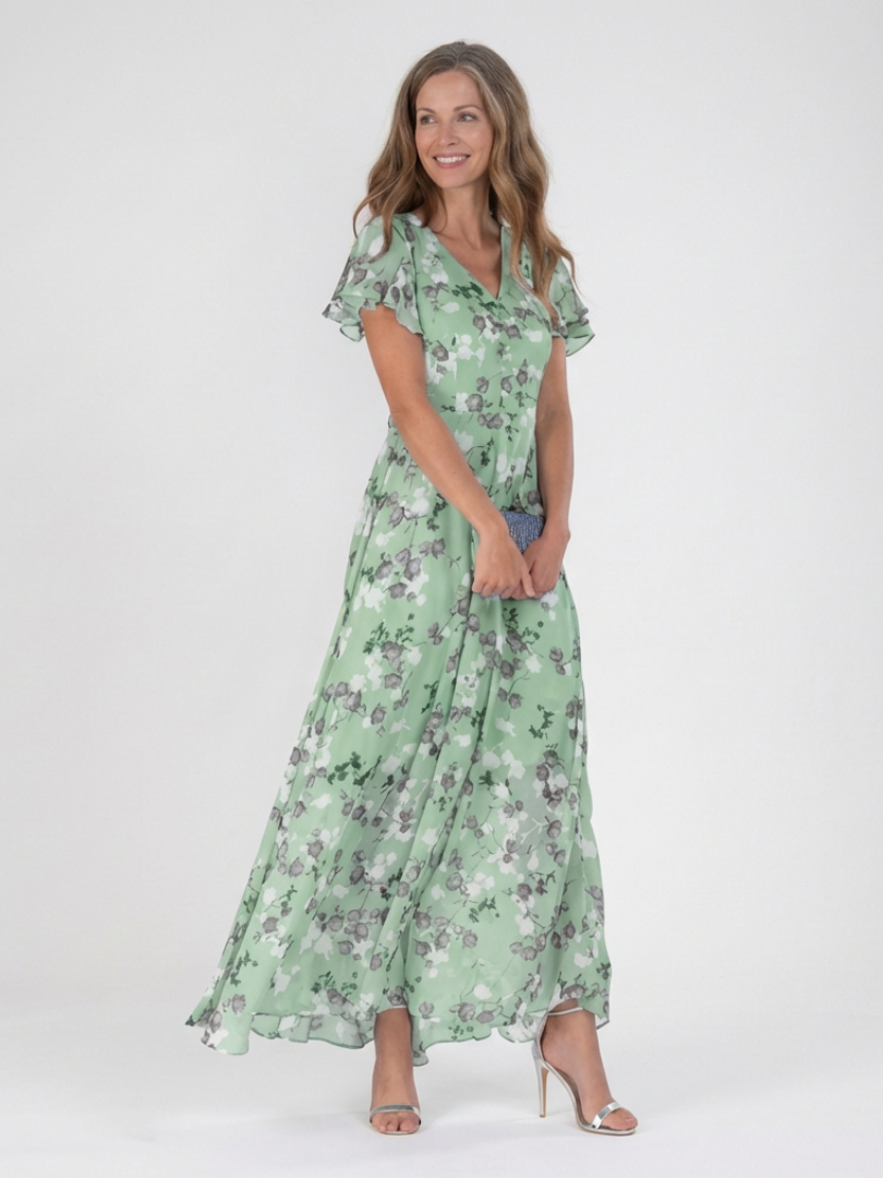 Ismeria | Vestido maxi floral de gasa