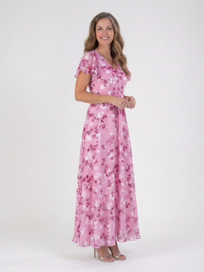 Ismeria | Vestido maxi floral de gasa