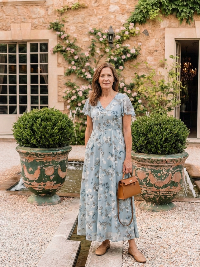 Ismeria | Vestido maxi floral de gasa