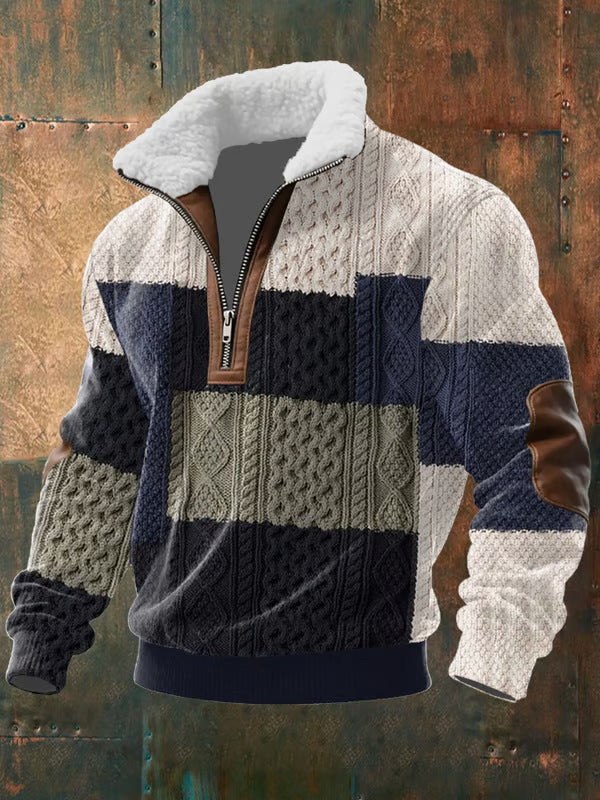 Jersey de cuello alto con cremallera y forro