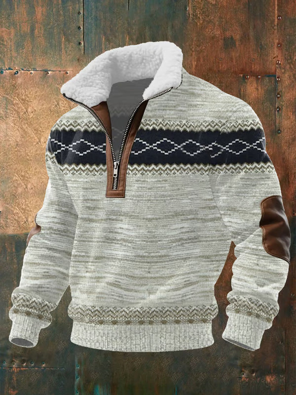 Sudadera con cremallera, cuello alto y forro