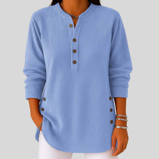 Amber | Jersey de mujer de cuello redondo con botones