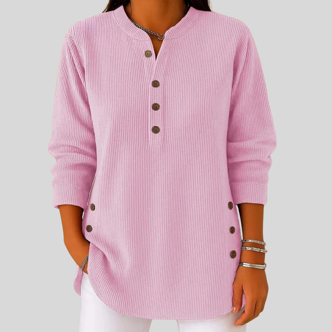 Amber | Jersey de mujer de cuello redondo con botones