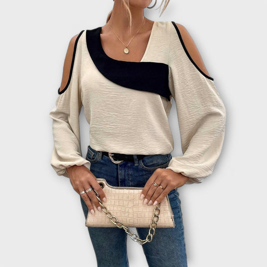 Scarlett - Blusa con escote rectangular